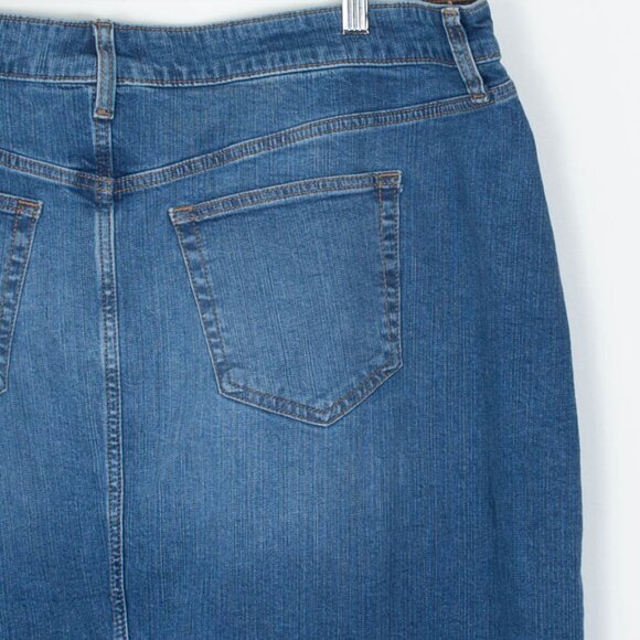 Torrid Womens Blue Maxi Denim Front Slit Skirt Size 16 Boho Classic - Picture 6 of 7